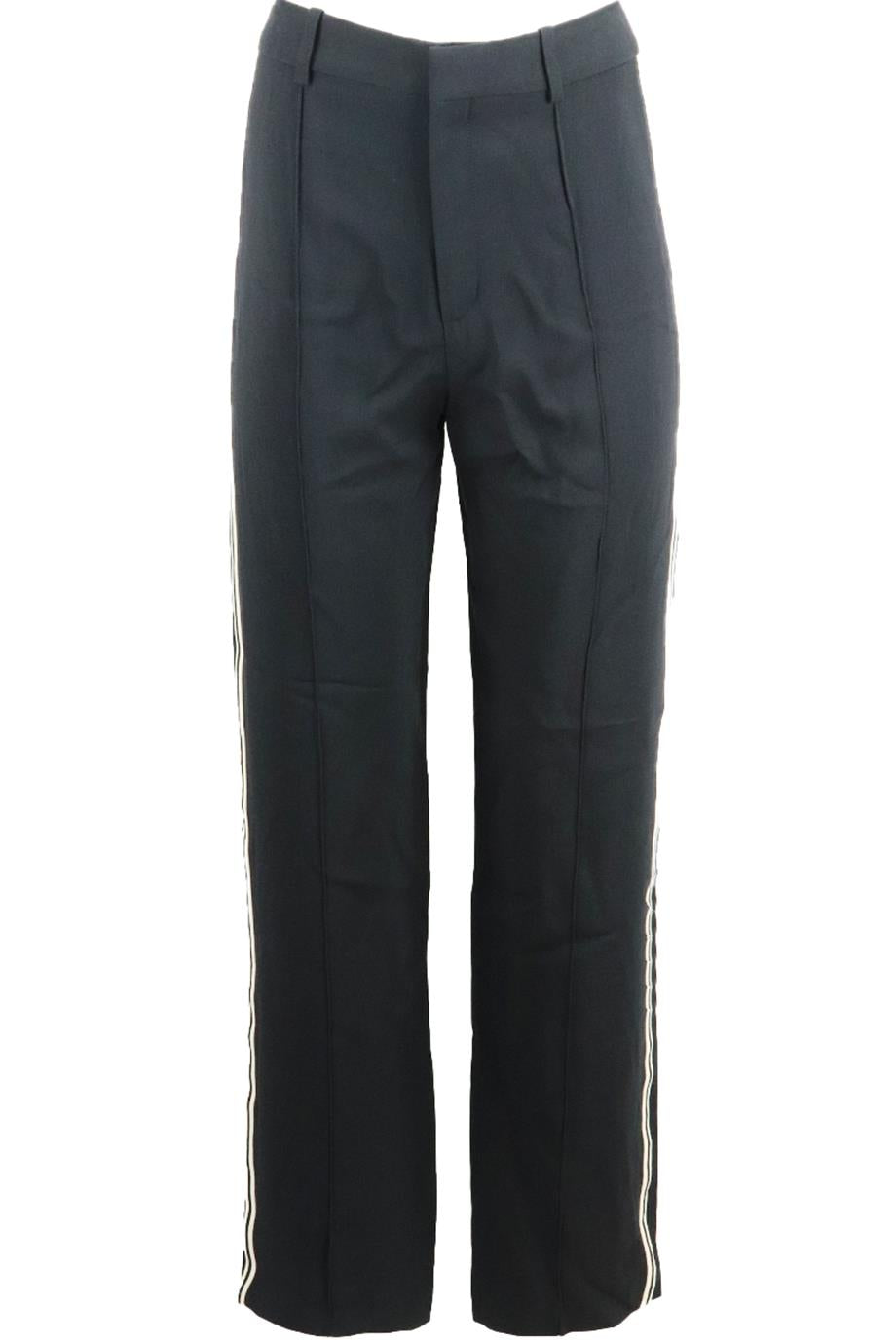 Image of CHLOÉ STRIPED CREPE STRAIGHT LEG PANTS FR 36 UK 8