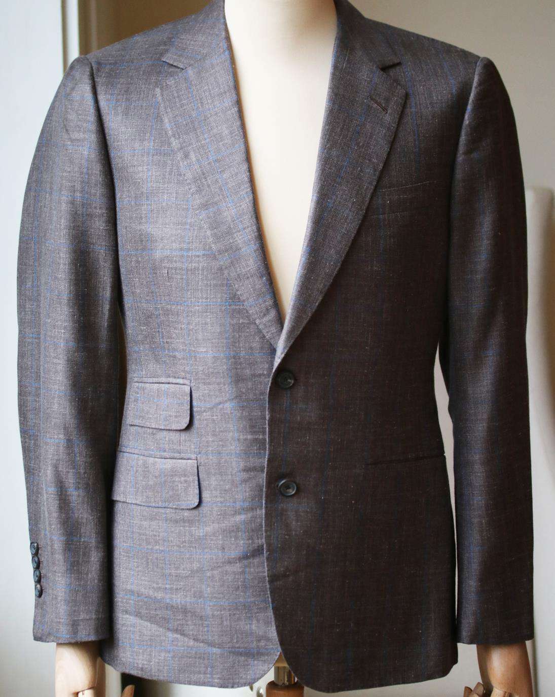 Image of THOM SWEENEY CHECK WOOL BLEND JACKET IT 46 UK 36