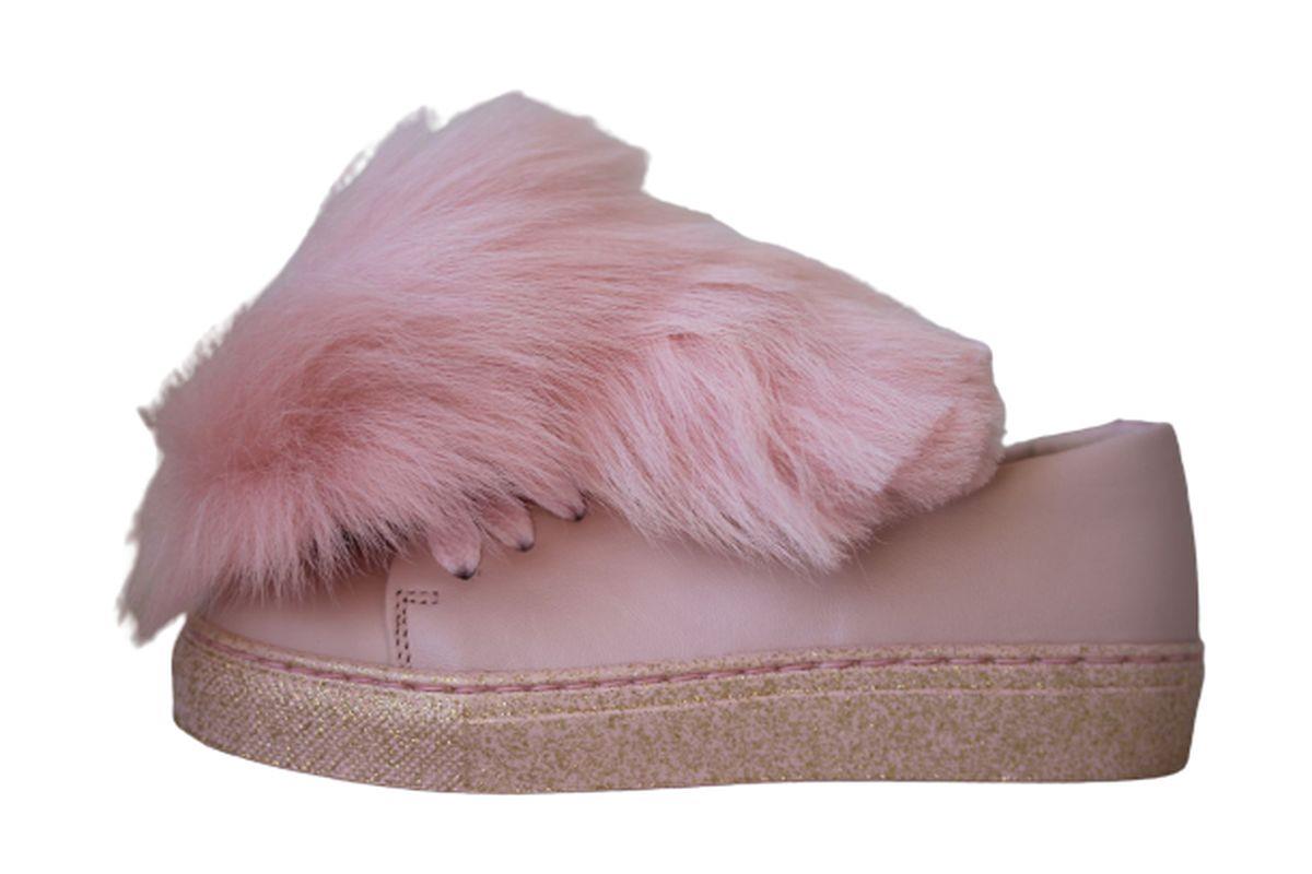 image of MINNA PARIKKA MINI GIRLS FLUFFY MINI PINK TRAINERS EU 25 UK 7.5