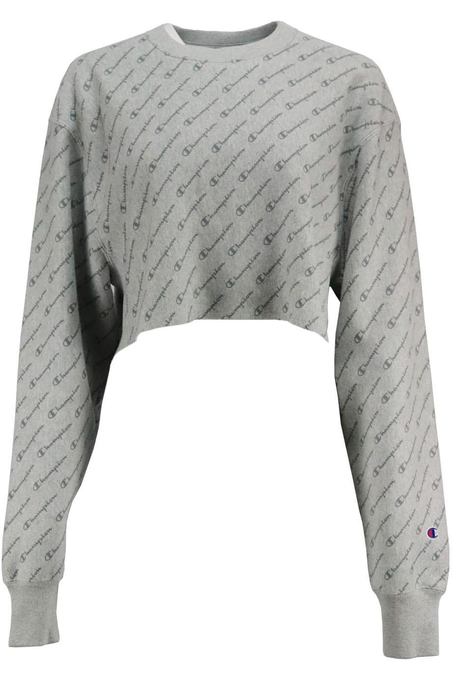 image of CHAMPION CROPPED PRINTED COTTON JERSEY SWEATSHIRT MEDIUM