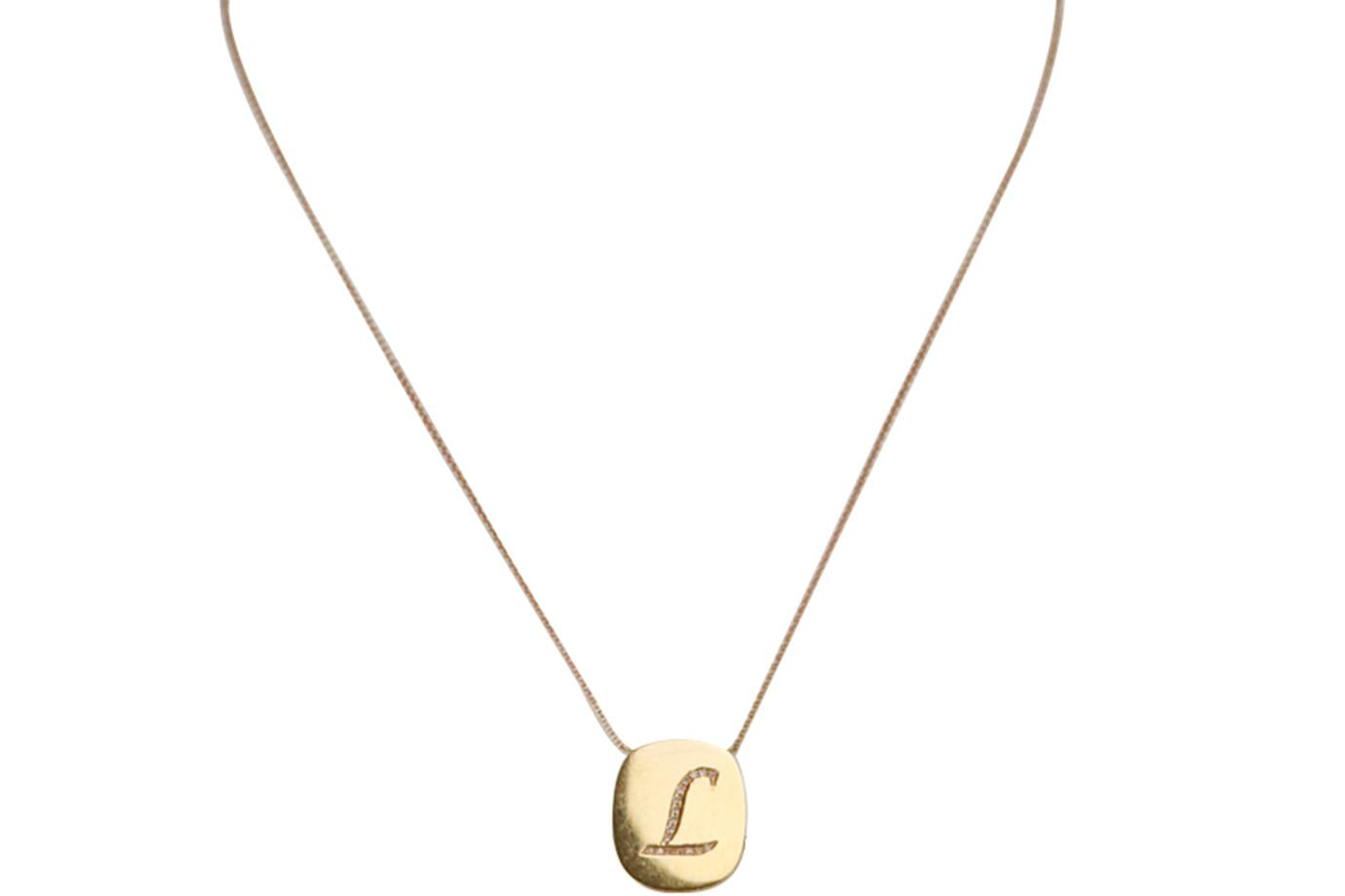 image of CARBON AND HYDE INITIAL 14K YELLOW GOLD CHAIN NECKLACE