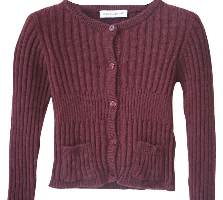 Image of DOLCE AND GABBANA BABY BURGUNDY CASHMERE CARDIGAN 12-18 MONTHS