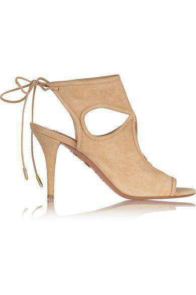 image of AQUAZZURA SEXY THING CUTOUT SUEDE SANDALS EU 38.5 UK 5.5 US 8.5