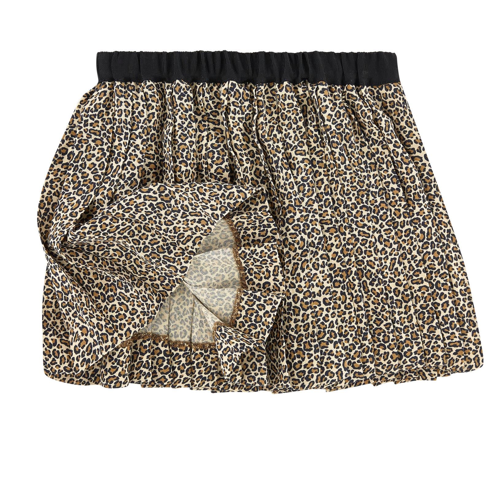 Image of BONPOINT GIRLS LEOPARD PRINT SKIRT 4 YEARS