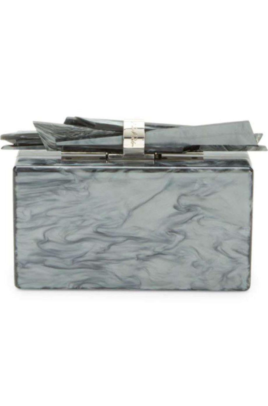 image of EDIE PARKER WOLF MARBLED ACRYLIC BOX CLUTCH