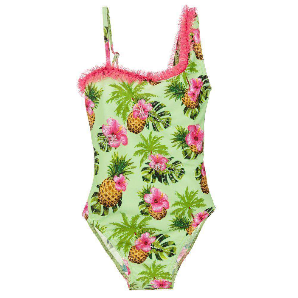 Image of SELINI ACTION KIDS GIRLS PINEAPPLE PRINT SWIMSUIT 6 YEARS