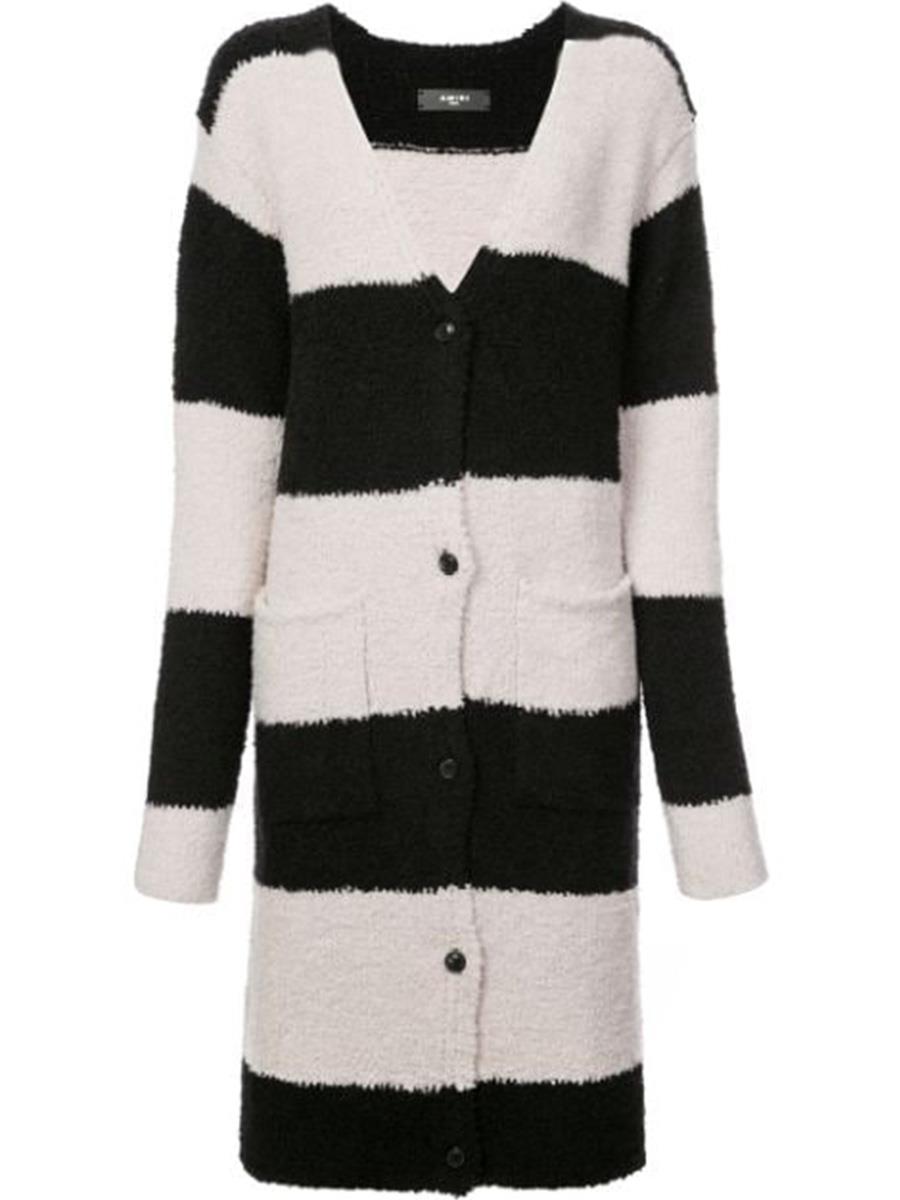 Image of AMIRI STRIPED WOOL BLEND CARDIGAN LARGE