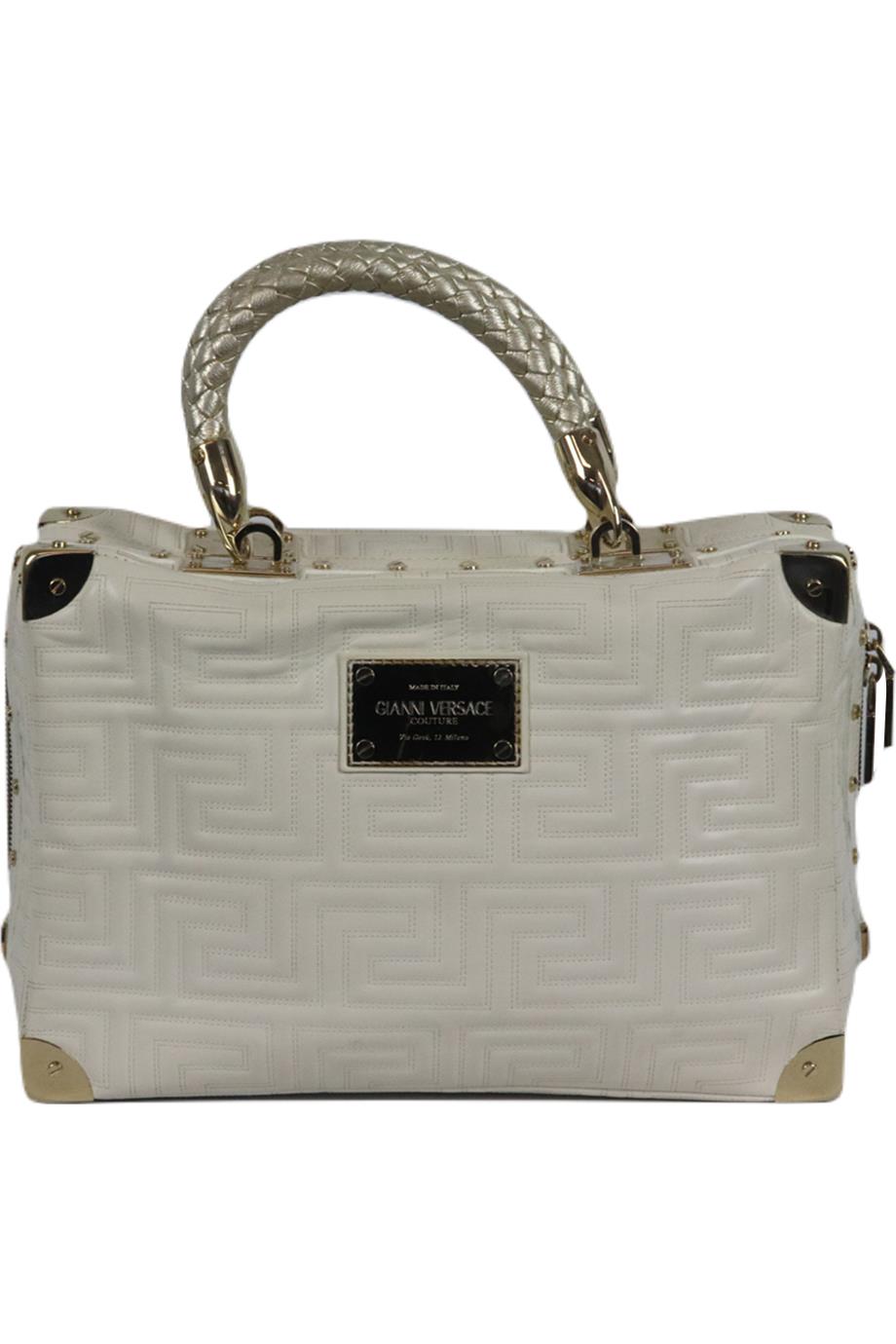 image of GIANNI VERSACE COUTURE VINTAGE EMBROIDERED LEATHER TOTE BAG