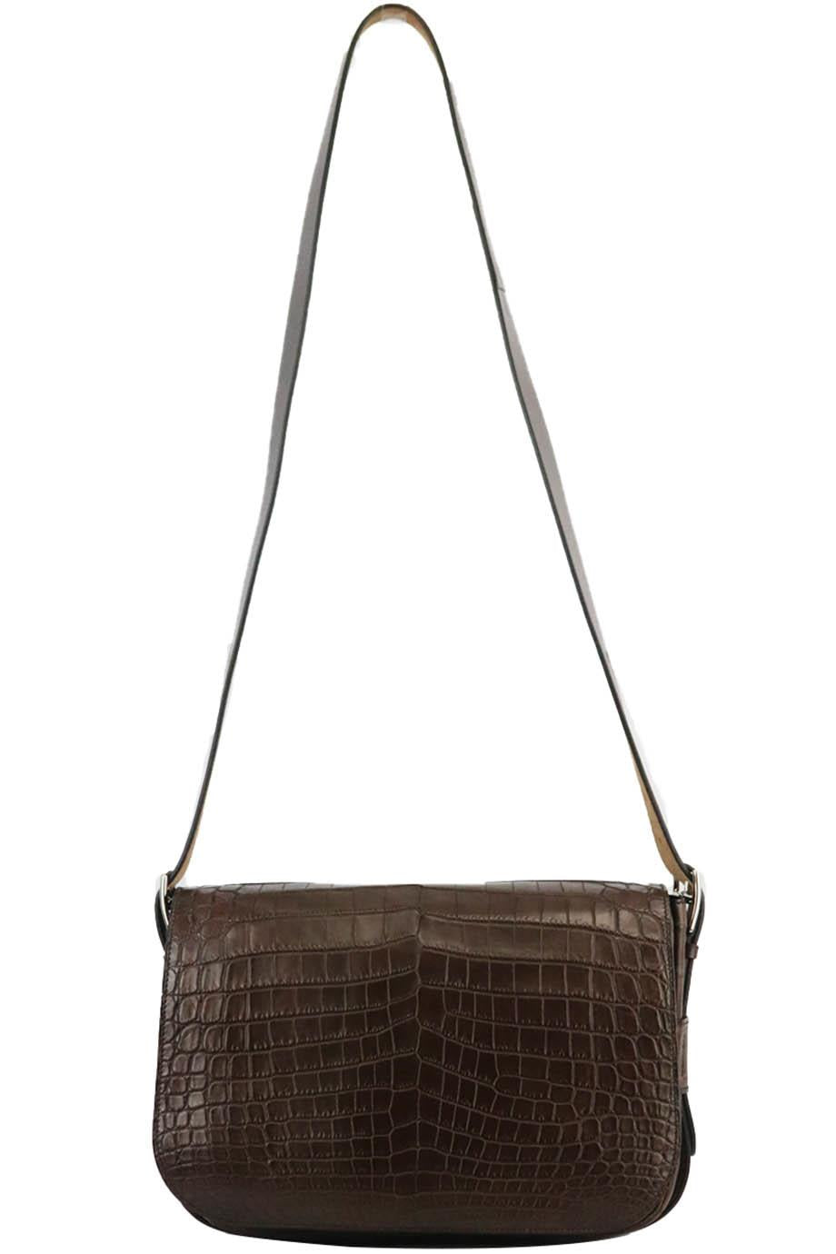 Image of HERMÈS 2015 BARDA 30CM MATTE NILOTICUS CROCODILE SHOULDER BAG