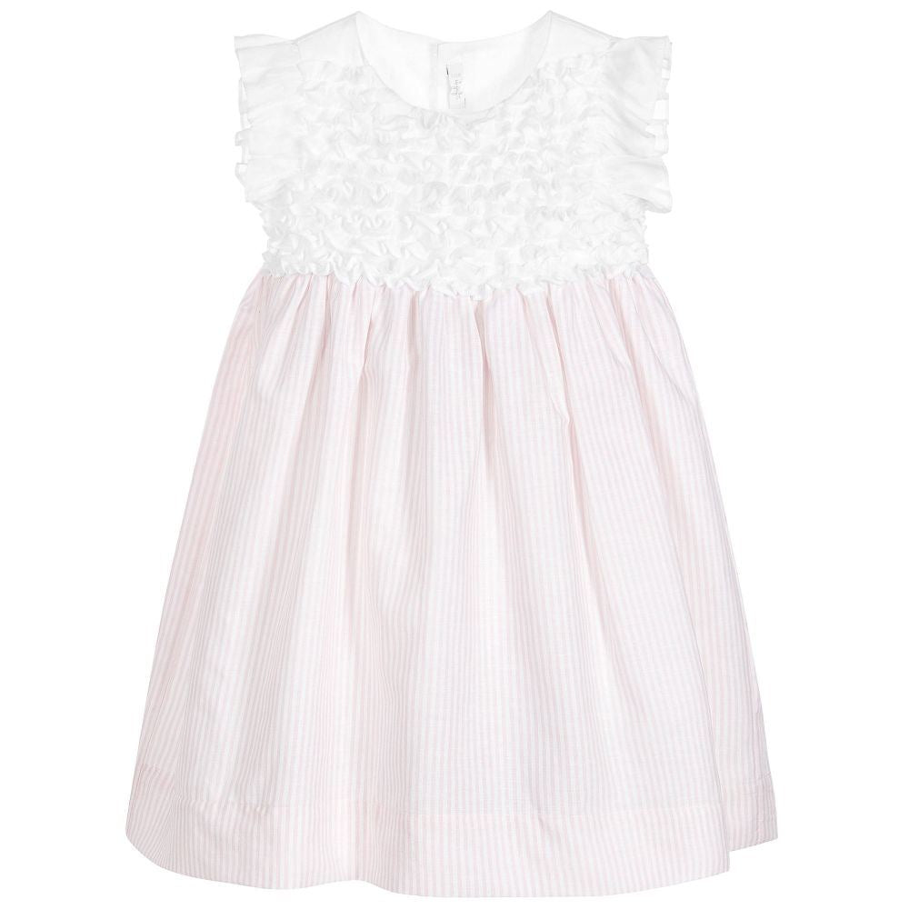 Image of IL GUFO GIRLS PINK COTTON & LINEN DRESS 4 YEARS