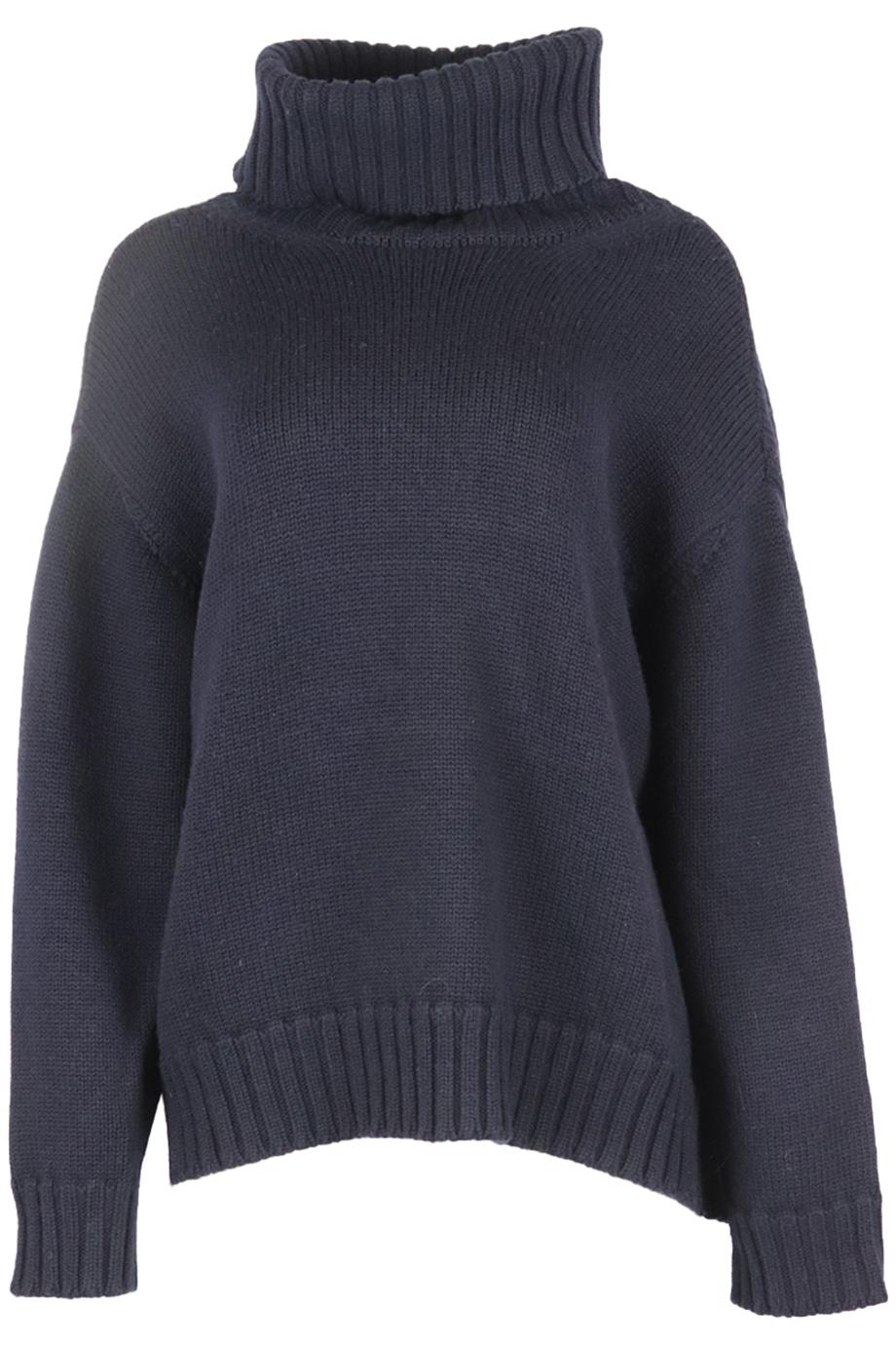 image of MONSE OVERSIZED CUTOUT WOOL TURTLENECK SWEATER LARGE