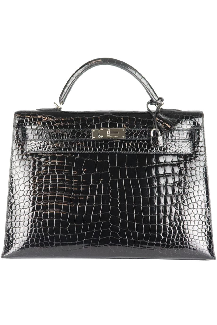 Image of HERMÈS 2011 KELLY SELLIER 40CM CROCODILE PRORSUS LEATHER BAG