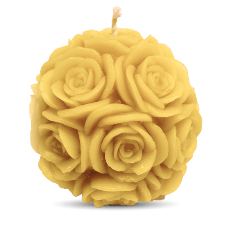 Beeswax Rose Ball Candle – Small - Flights of Fancy HBC