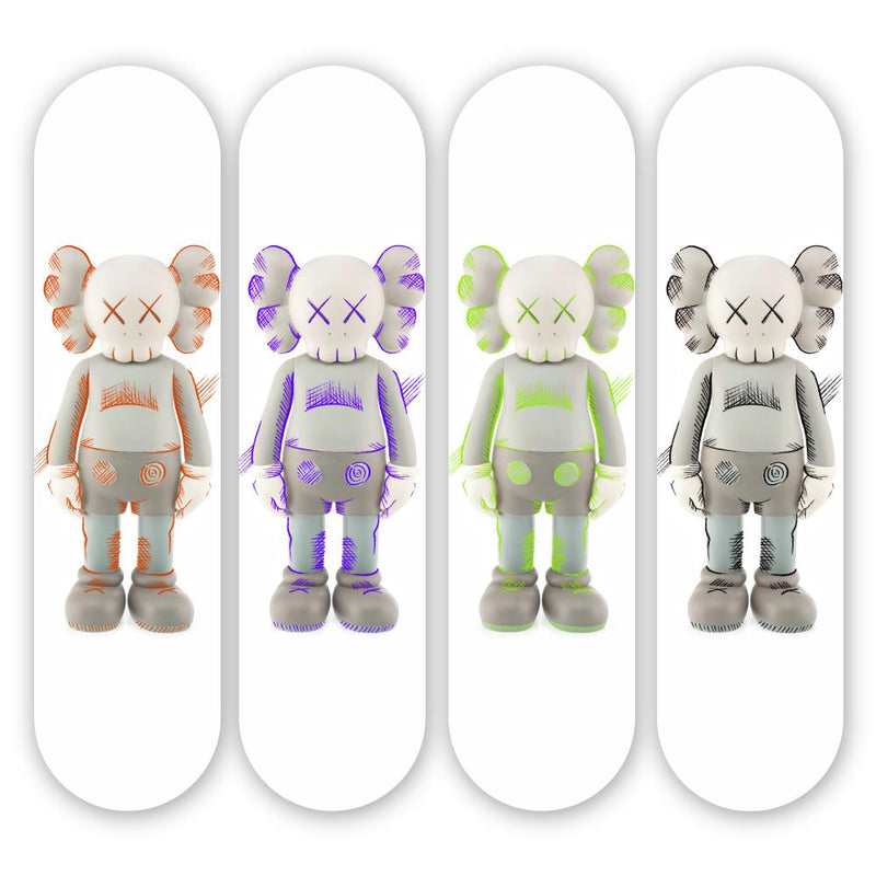 Kaws Inspired Grey 4-Set - Acrylic Skate Wall Art – Weibi Concept Store