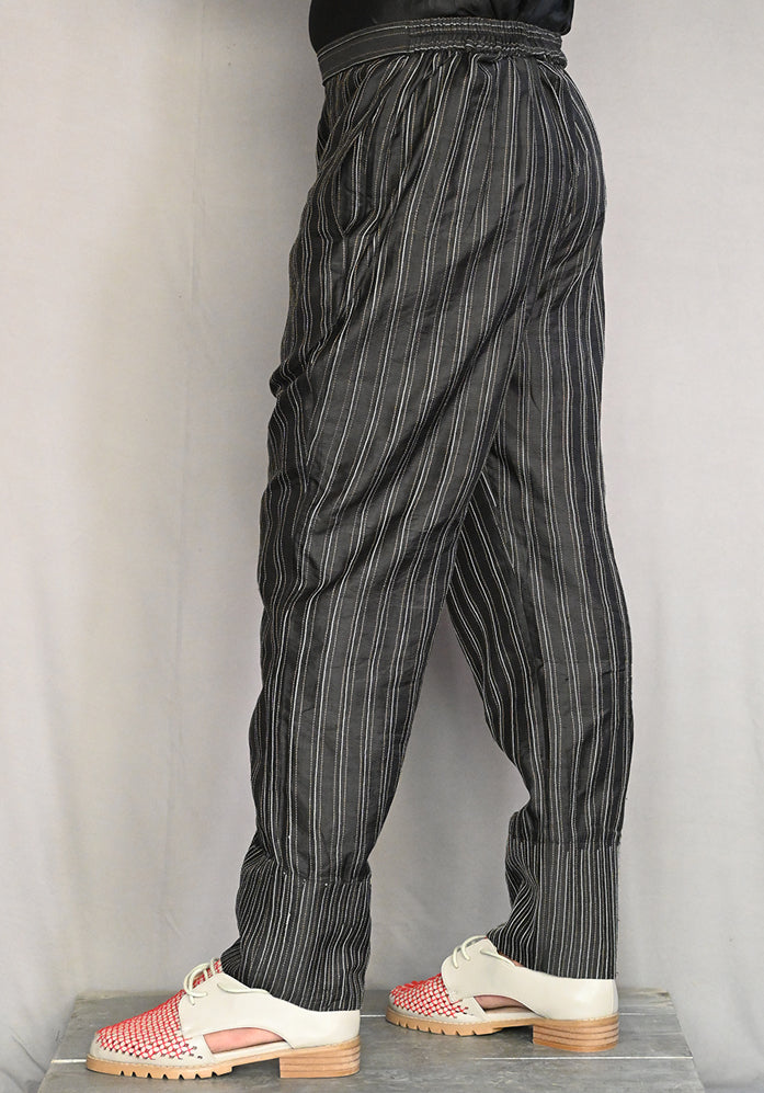 Amrich  Pants Handwoven Silk Threadwork Texture Tapered Leg - Shop Cult Modern