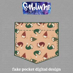 Christmas Gnomes • Fake Pocket • Instant Download • Sublimation Design