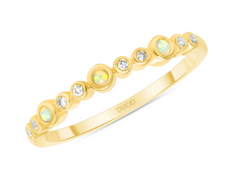 14K gold and opal stackable ring