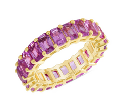 18K Gold Pink Sapphire Radiant Eternity Band