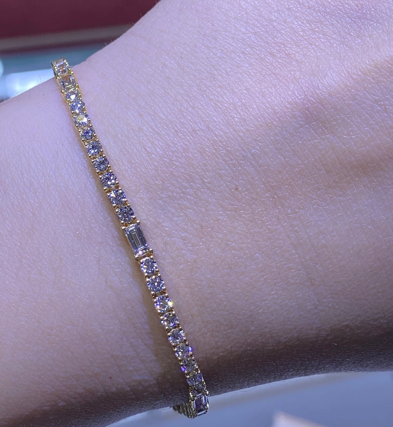 14k Yellow Gold 3MM Tennis Bracelet – David's House of Diamonds