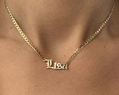 old script name necklace