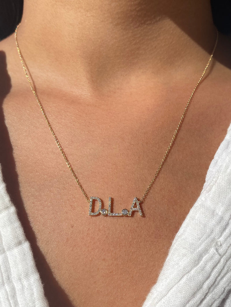 14K Solid White Gold Diamond 'V' Initial Letter Pendant Necklace -  Walmart.com