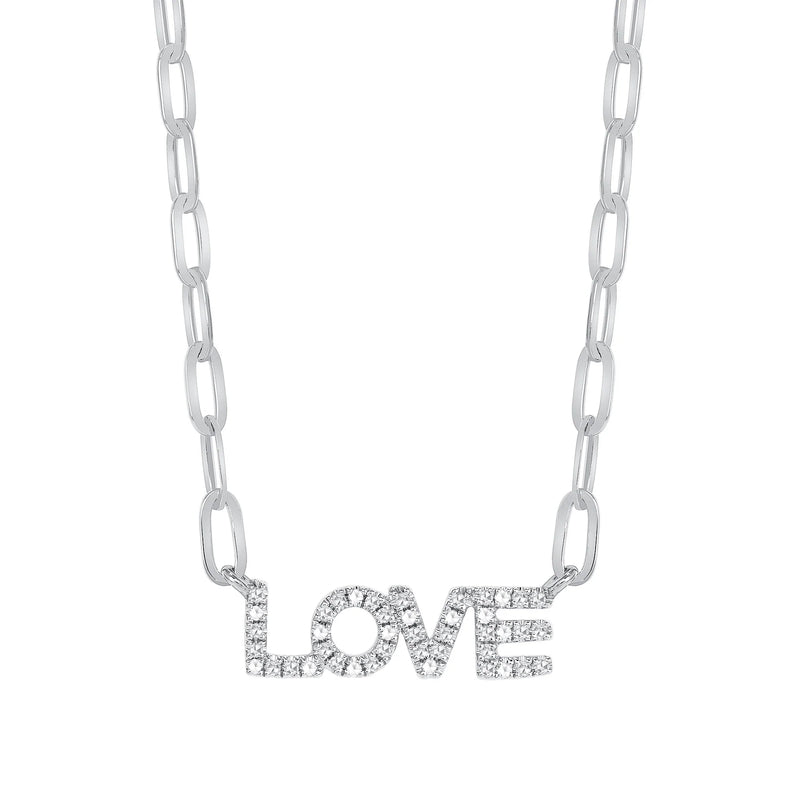 14K Two Tone Gold Paperclip Chain Diamond Necklace | Glatz Jewelry |  Aliquippa, PA