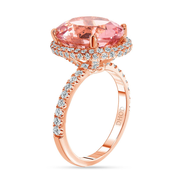 14k Morganite Gold Oval Engagement Ring – David's House of Diamonds