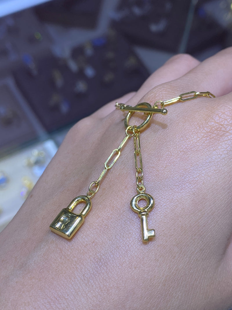 14K LV Paperclip Necklace