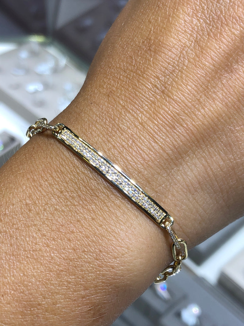 Diamond Paper Clip Bracelet