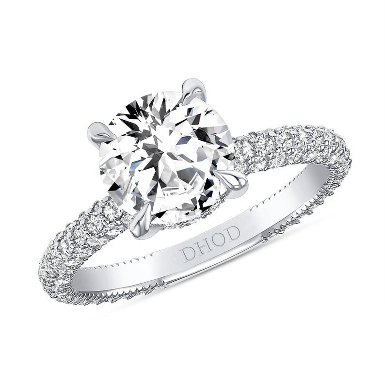 Halo Diamond Moissanite Engagement Ring