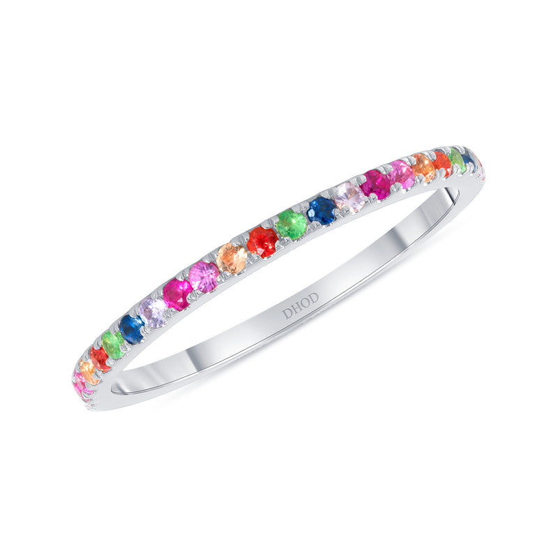 Aura - Rainbow Gems Eternity Bezel Band