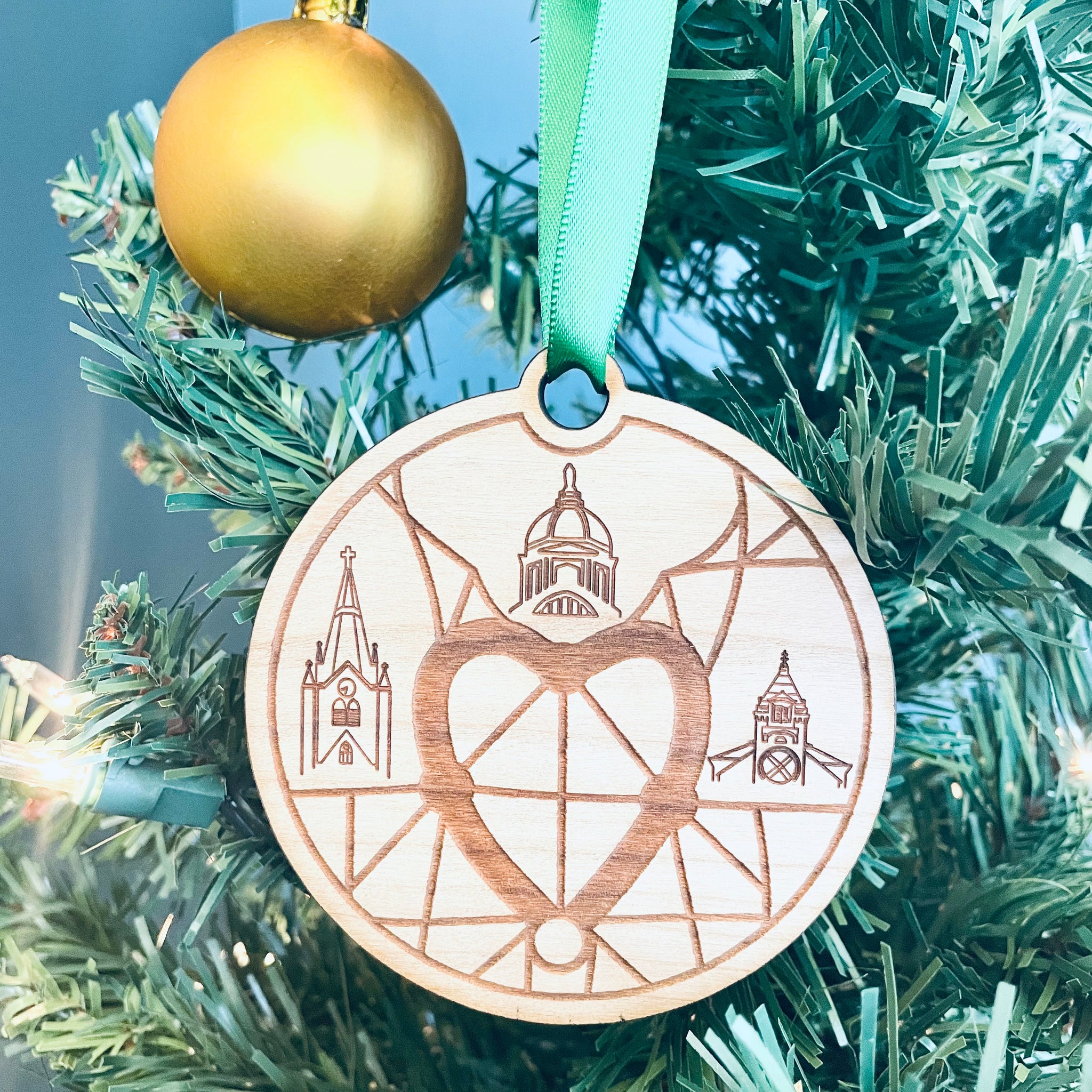 Heart of Notre Dame Christmas Ornament Irish Woodworks