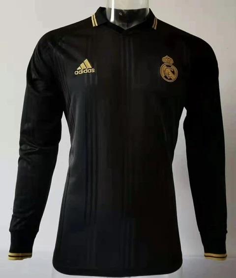 real madrid black long sleeve jersey