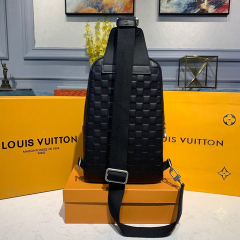 Louis Vuitton Black Leather Damier Infini Avenue Sling Bag 48lk54