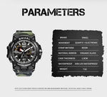 Men's 50M Waterproof Clock-1545D Dual Display Wristwatch