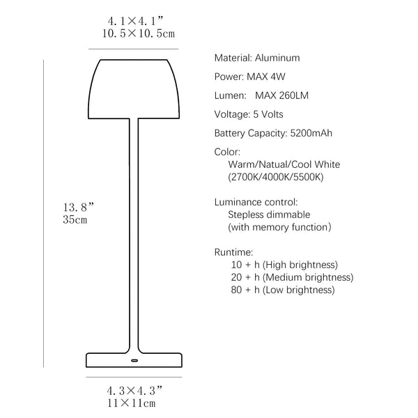 Portable Rechargeable Cordless LED Light