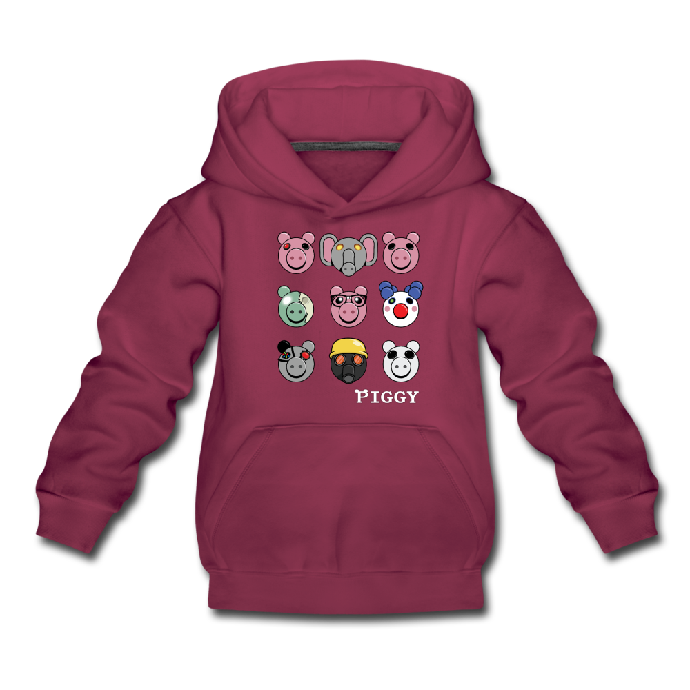 Piggy Faces Hoodie Youth Piggy Official Store - red hoodie with headphones roblox red hoodie red shirt