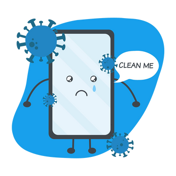 Depiction of Dirty Cell Phone that needs to be cleaned