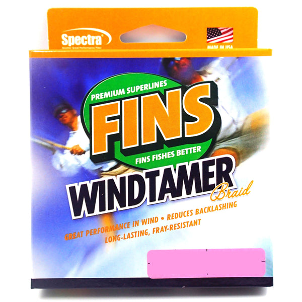 Fins Spectra 150-Yards Windtamer Fishing Line, Pink, 30-Pound