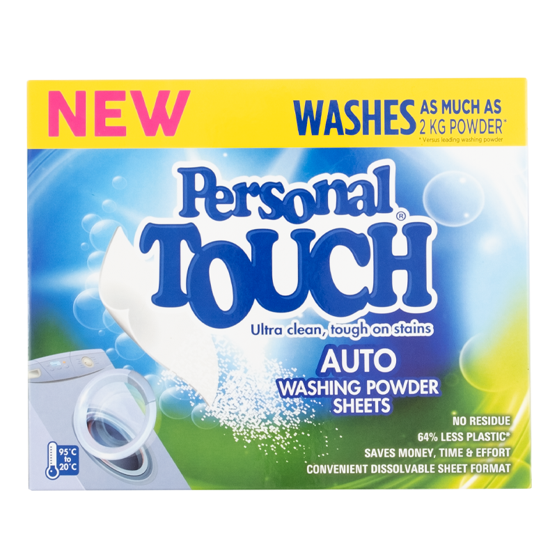 Personal Touch Auto Washing Powder Sheets 90g Spargs Online