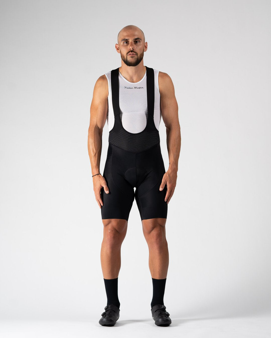 Mens PMCC Bib - Black White – Pedal Mafia Australia