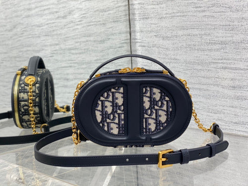 Dior - CD Signature Oval Camera Bag Golden Saddle Calfskin with Embossed CD Signature - Women