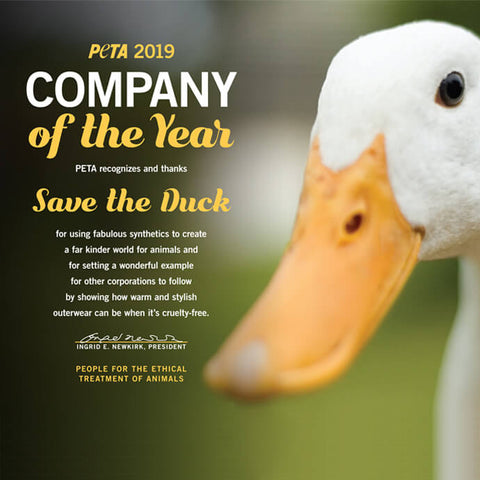 Save The Duck receives the PETA Award as company of the year 2019