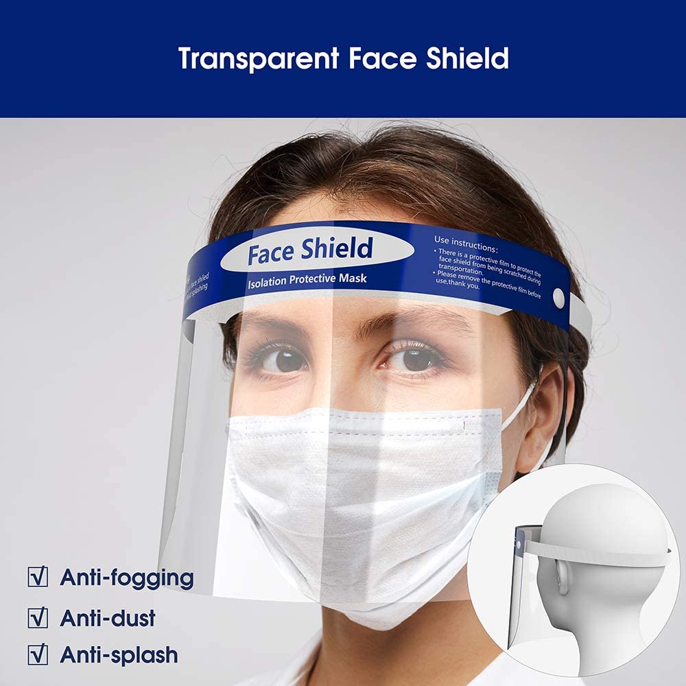 Face Shield With Glasses Anti Fog Reusable Washable Protection Cover One Size