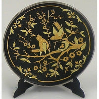 Damascene Gold Bird Round Decorative Plate by Midas of Toledo Spain style 870004-7 29227