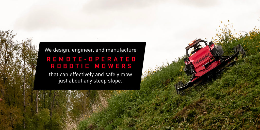 how to mow steep slopes