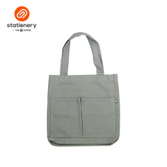 Canvas Tote Bag with 2 Side Pockets