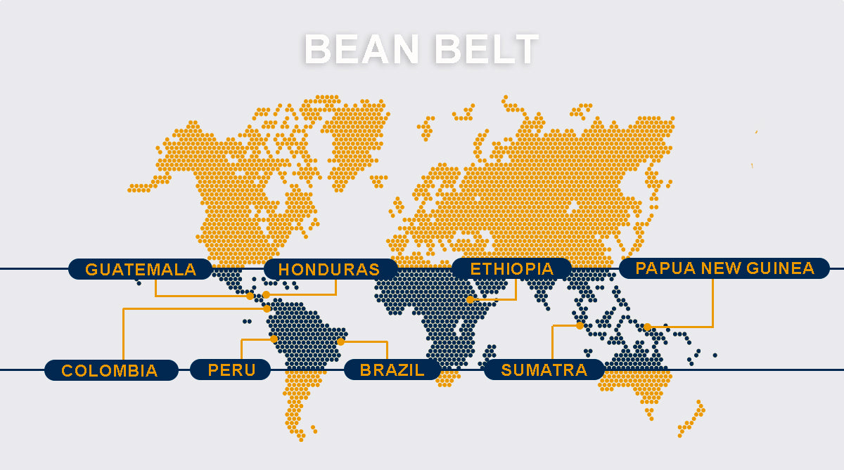 World Coffee Region Map - Bean Belt