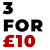 Special offer: buy 3, pay £10