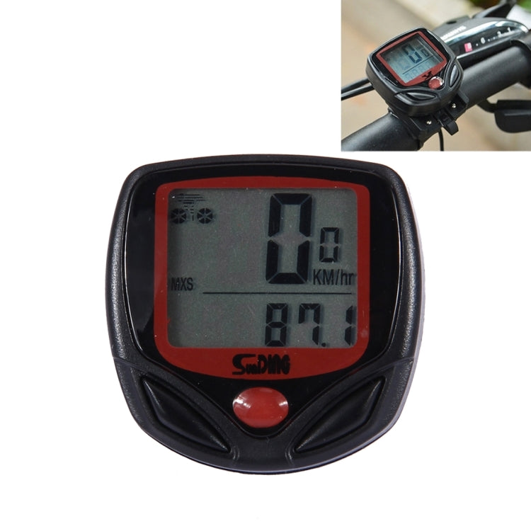 Afbeelding van English Waterproof 14 Function Cycle Computer LCD Odometer Speedometer